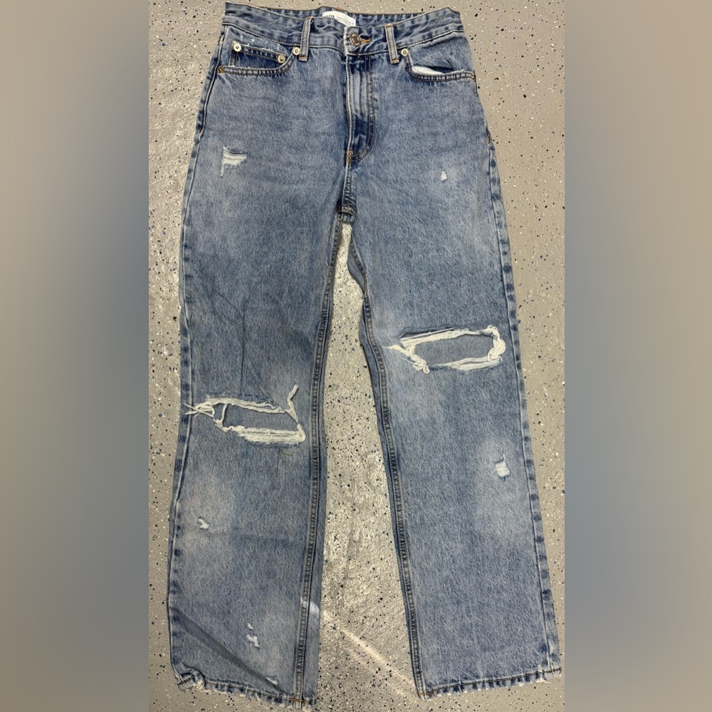 Zara Light Blue Straight Jeans